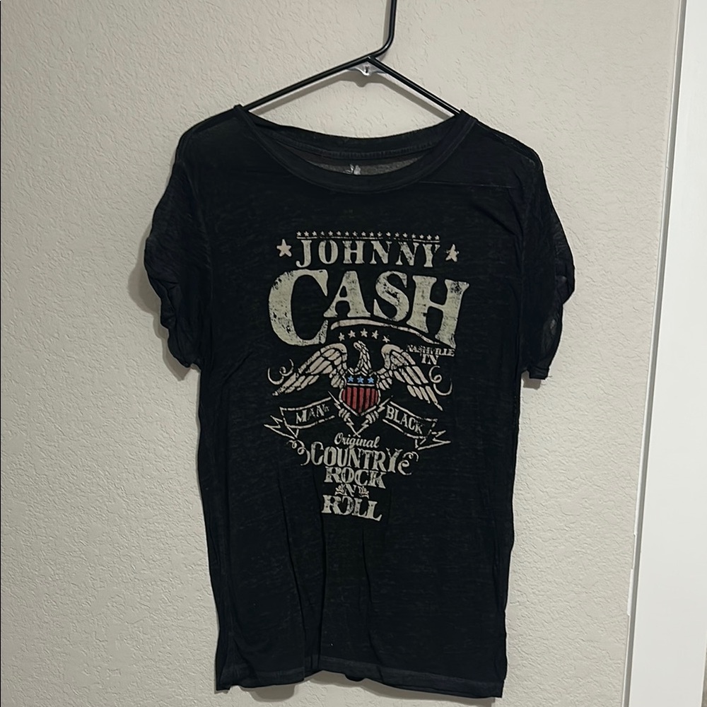 Johnny Cash Black Graphic T-Shirt